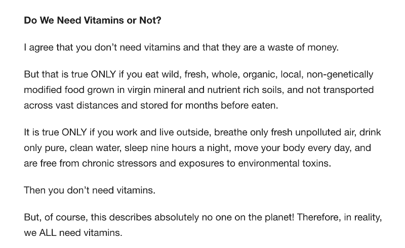 Do We Need Vitamins?